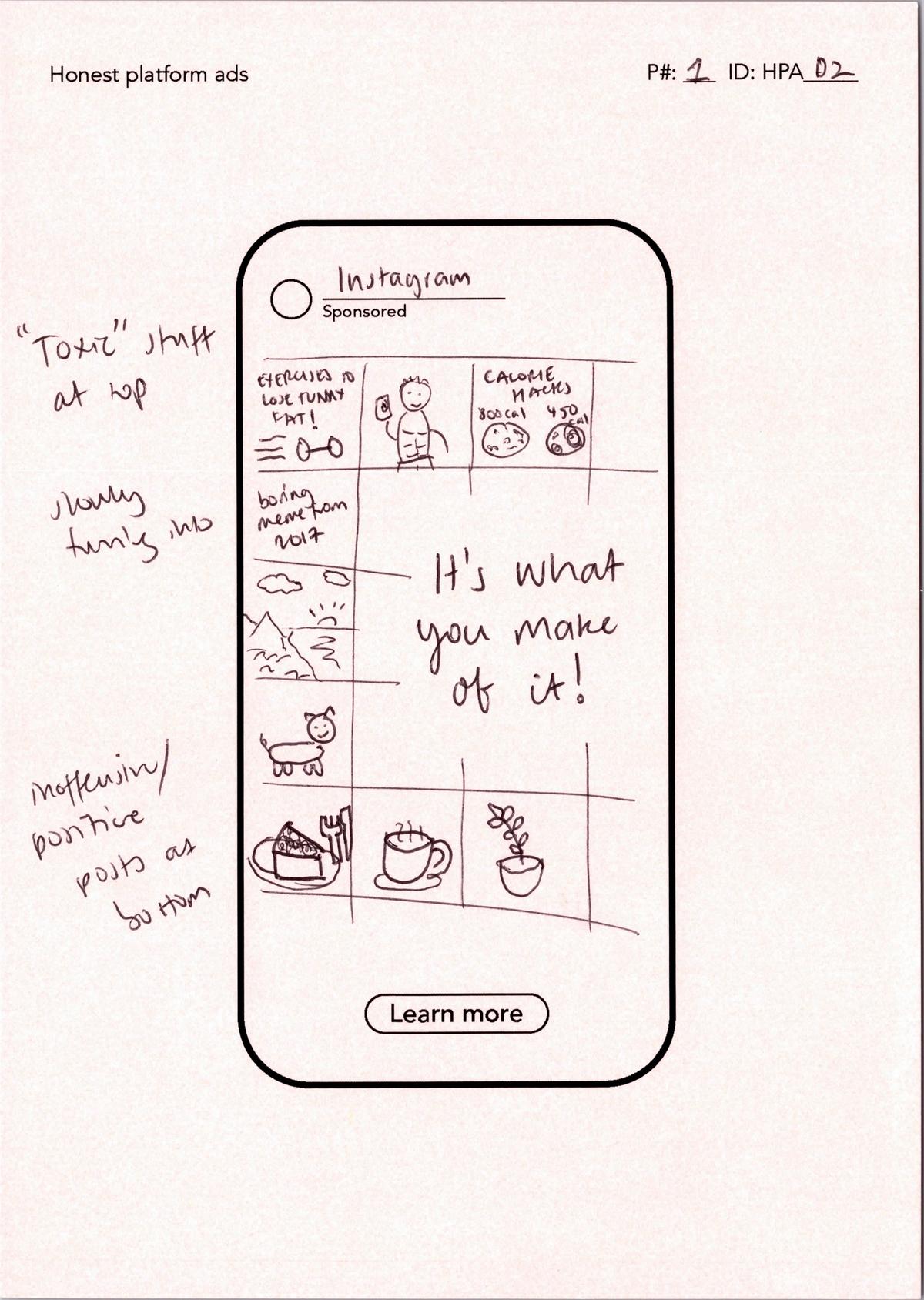 The Honest Social Platform Card P1 made for Instagram.